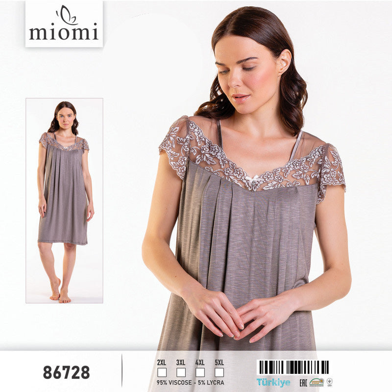 Макси нощница от вискоза с къс ръкав CE-86728