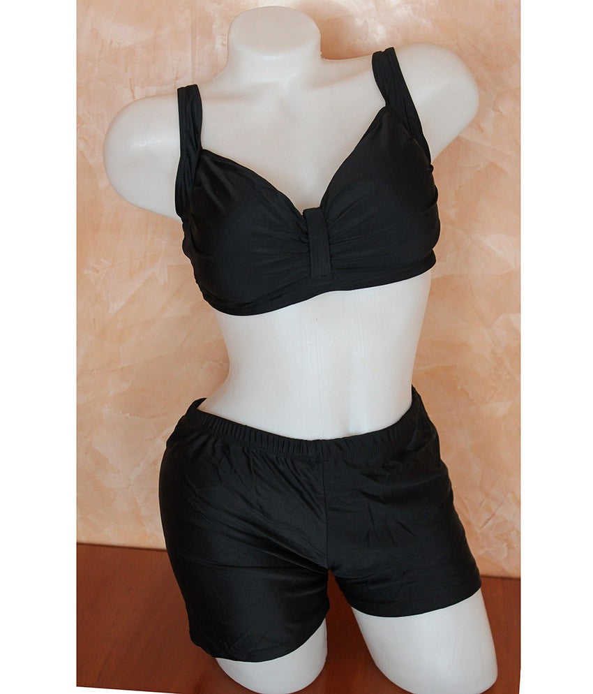 Дамски бански с горнище с меки чаши и боксер 88156