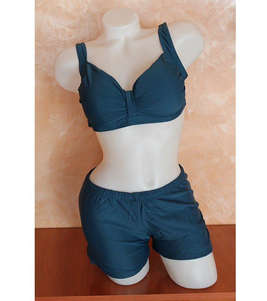 Дамски бански с горнище с меки чаши и боксер 88156