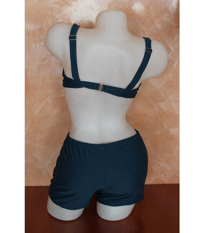 Дамски бански с горнище с меки чаши и боксер 88156