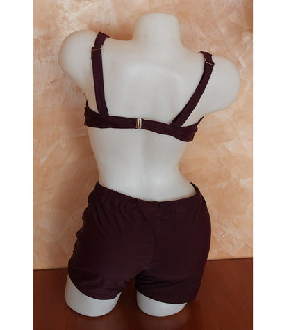 Дамски бански с горнище с меки чаши и боксер 88156