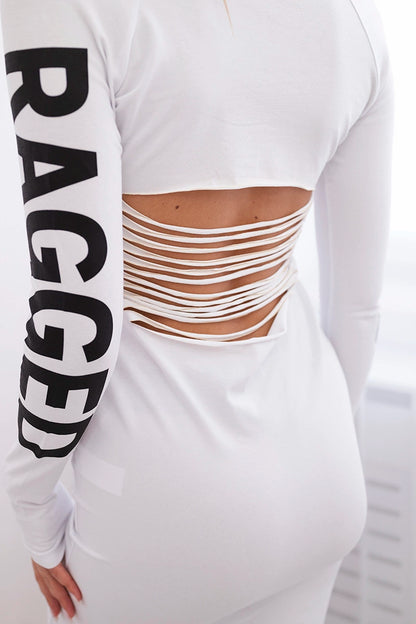 Рокля с дълъг ръкав и рязан гръб 8828