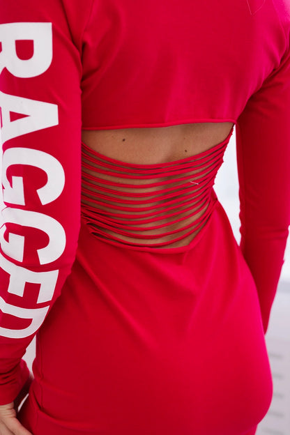 Рокля с дълъг ръкав и рязан гръб 8828