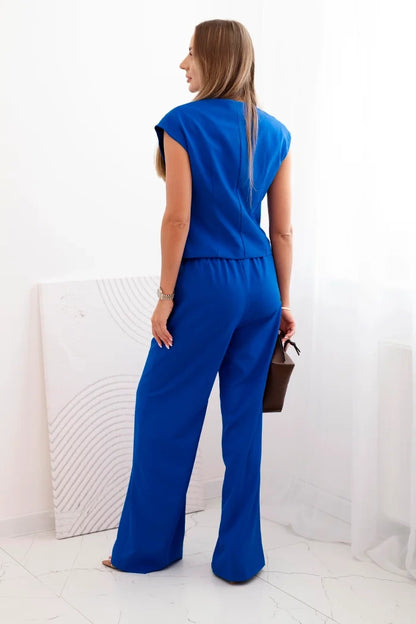 Дамски комплект с жилетка и широки панталони ART88551