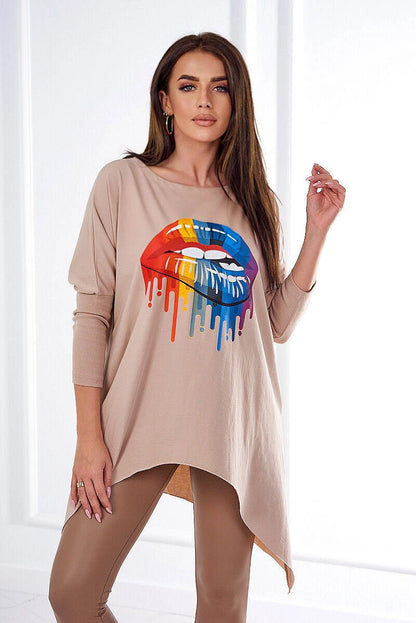 Овърсайз блуза с щампа 9006