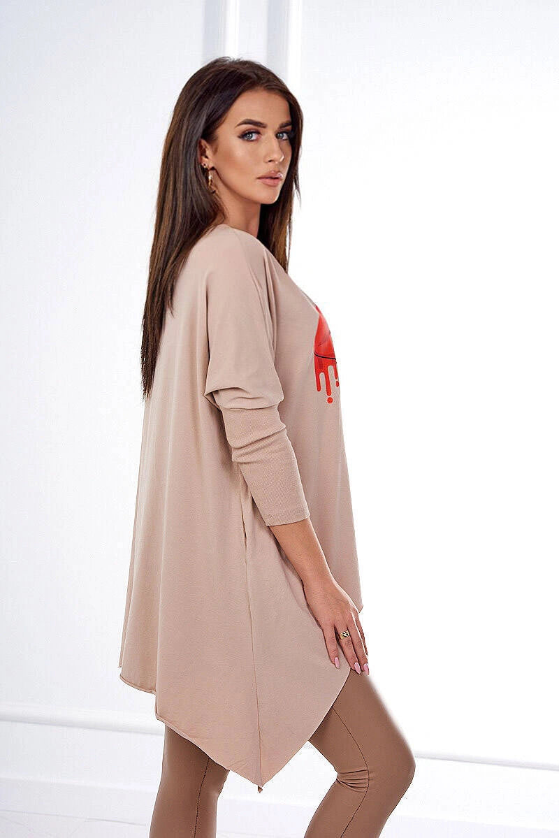 Овърсайз блуза с щампа 9006