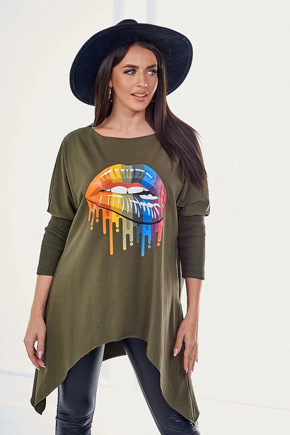 Овърсайз блуза с щампа 9006