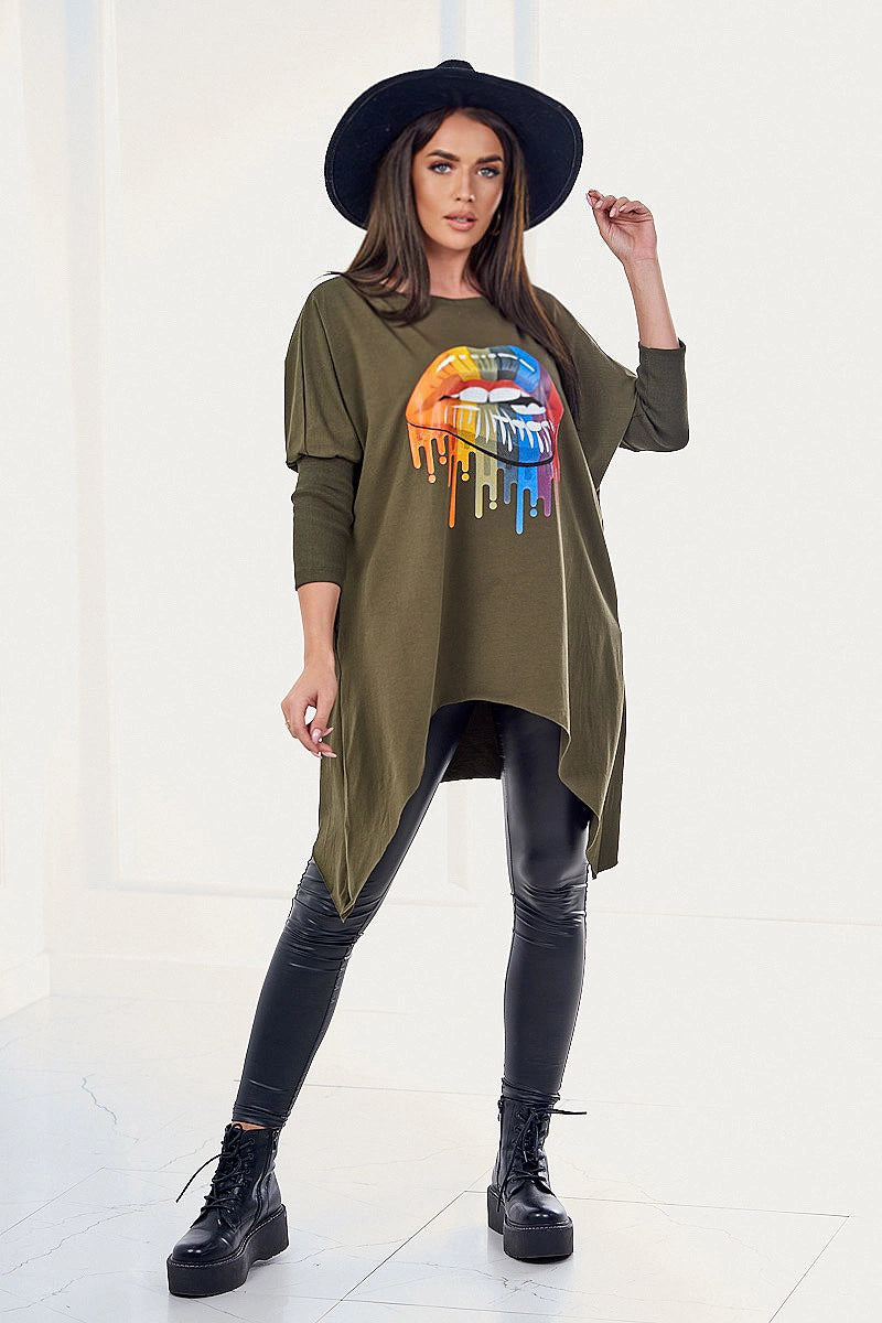 Овърсайз блуза с щампа 9006