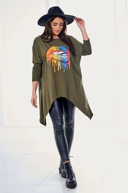 Овърсайз блуза с щампа 9006