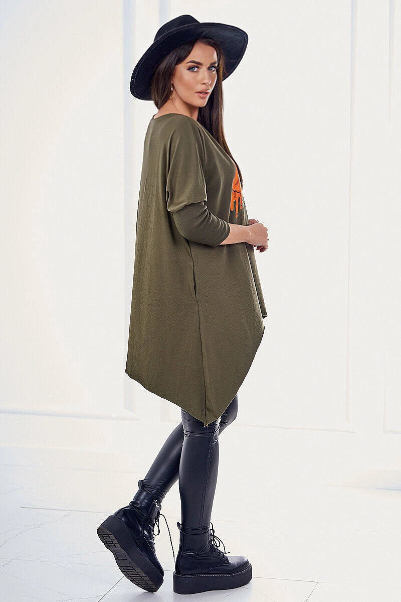 Овърсайз блуза с щампа 9006