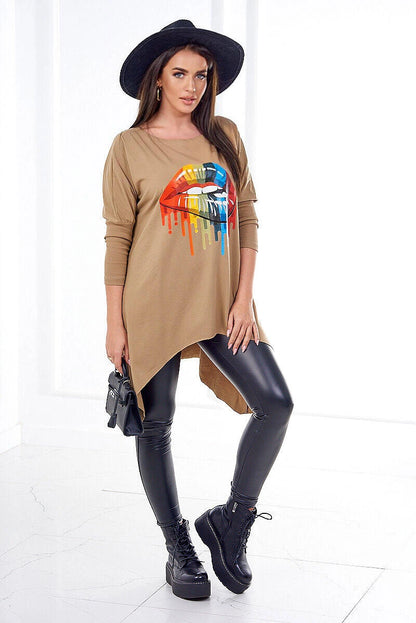 Овърсайз блуза с щампа 9006