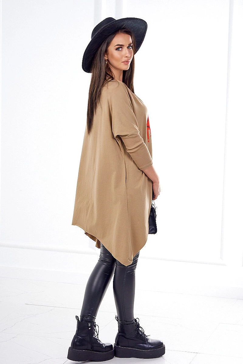 Овърсайз блуза с щампа 9006