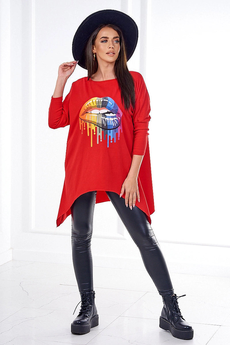 Овърсайз блуза с щампа 9006