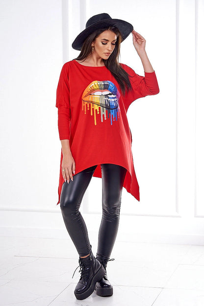 Овърсайз блуза с щампа 9006