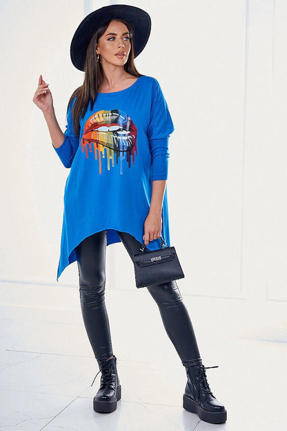 Овърсайз блуза с щампа 9006