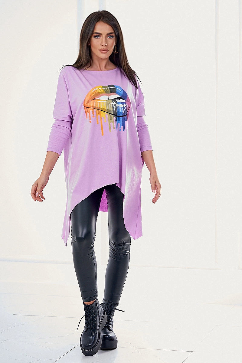 Овърсайз блуза с щампа 9006