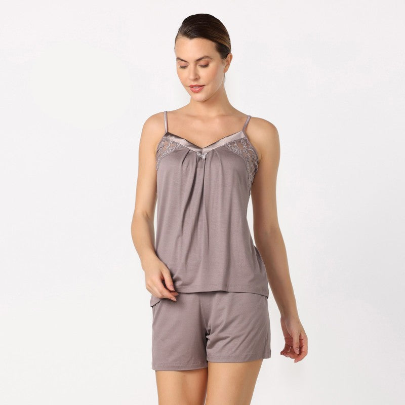 Дамска макси пижама от корсаж с шорти CE-90591