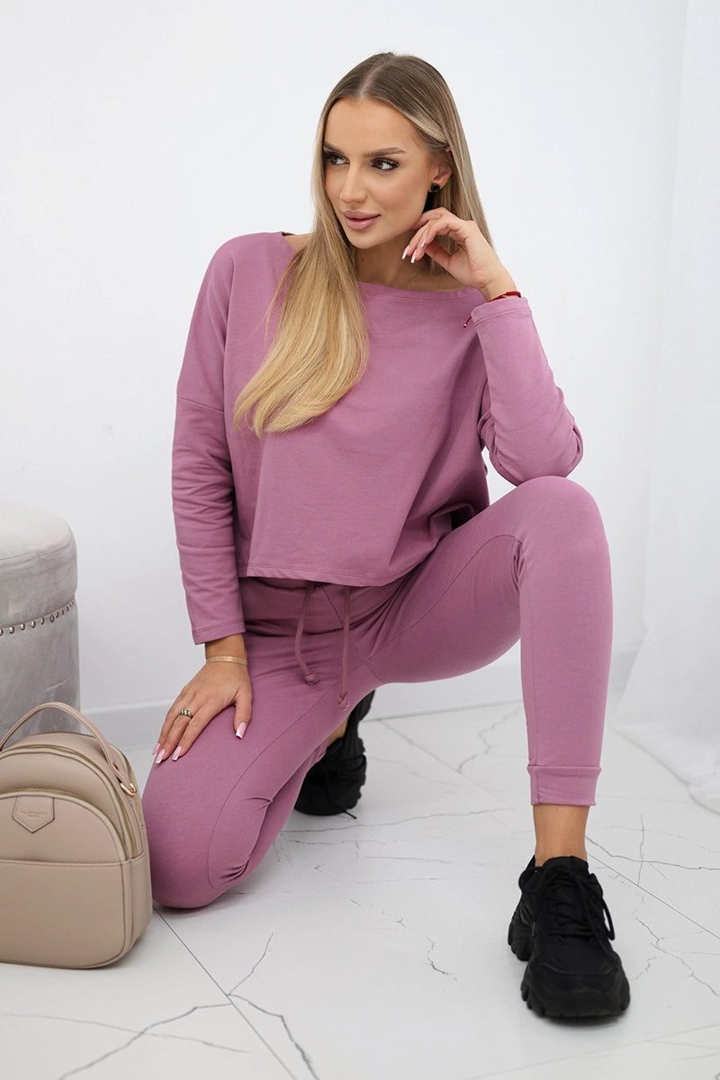 Комплект с овърсайз блуза 9091