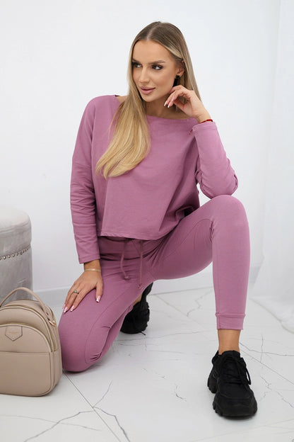 Комплект с овърсайз блуза 9091