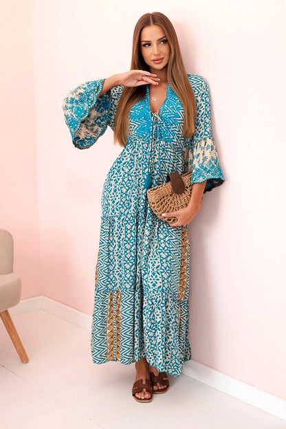 Дамска рокля от вискоза с волани 931