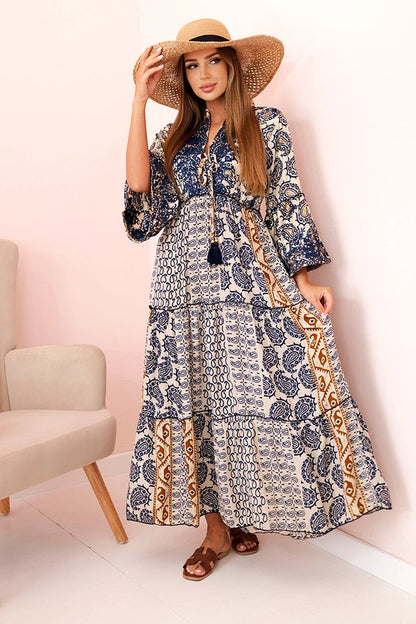 Дамска рокля от вискоза с волани 931