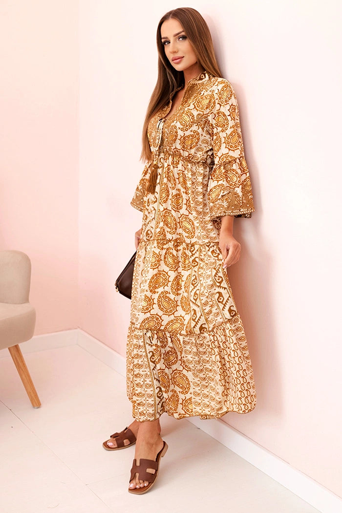 Дамска рокля от вискоза с волани 931