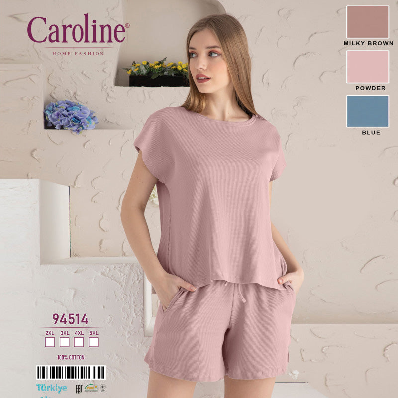 Памучна макси пижама от блуза с шорти CE-94514