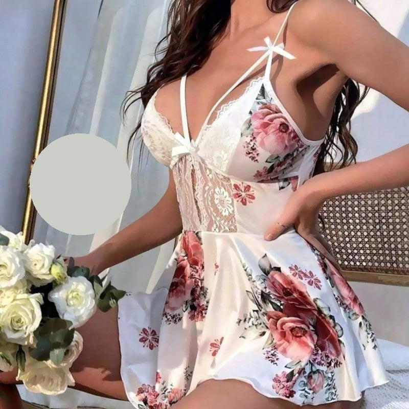 Къс сатенен гащеризон с цветни акценти AA-95051