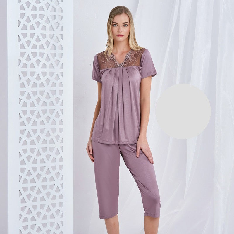 Дамска пижама от туника и 7/8 панталон CA-96052