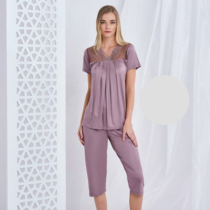 Дамска пижама от туника и 7/8 панталон CA-96052