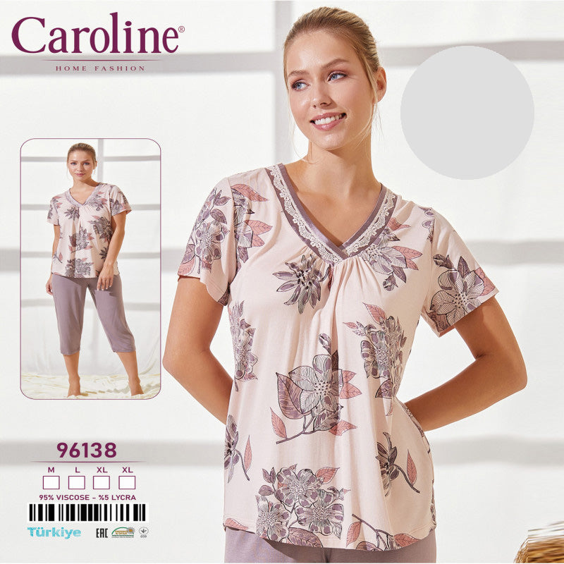 Дамска пижама с къс ръкав и 7/8 панталон CE-96138