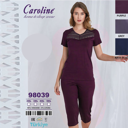 Макси пижама от вискоза с къс ръкав 98039