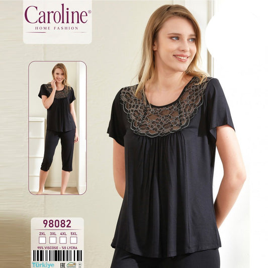 Пижама от вискоза с къс ръкав и 7/8 клин 98082