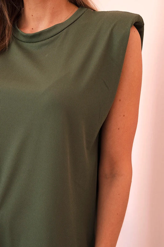 Дамски комплект от вискоза без ръкави и прав панталон ART0113