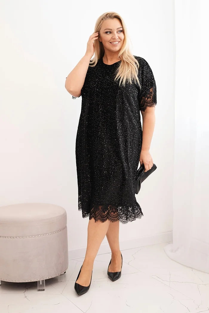 Дамска рокля с големи размери и пайети ART24799