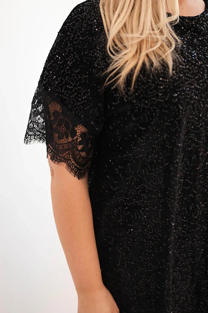 Дамска рокля с големи размери и пайети ART24799