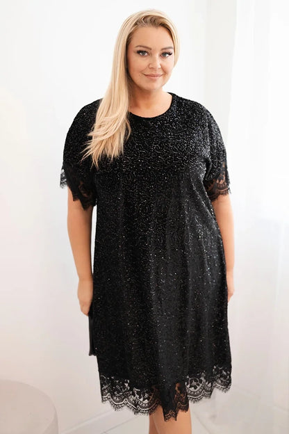 Дамска рокля с големи размери и пайети ART24799