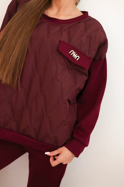 Дамски комплект спортен екип от вискоза с капитониран суитшърт и панталон ART25478