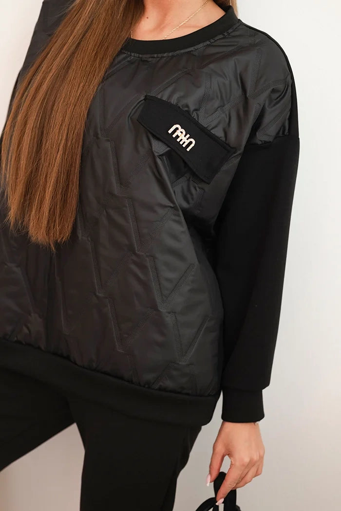 Дамски комплект спортен екип от вискоза с капитониран суитшърт и панталон ART25478