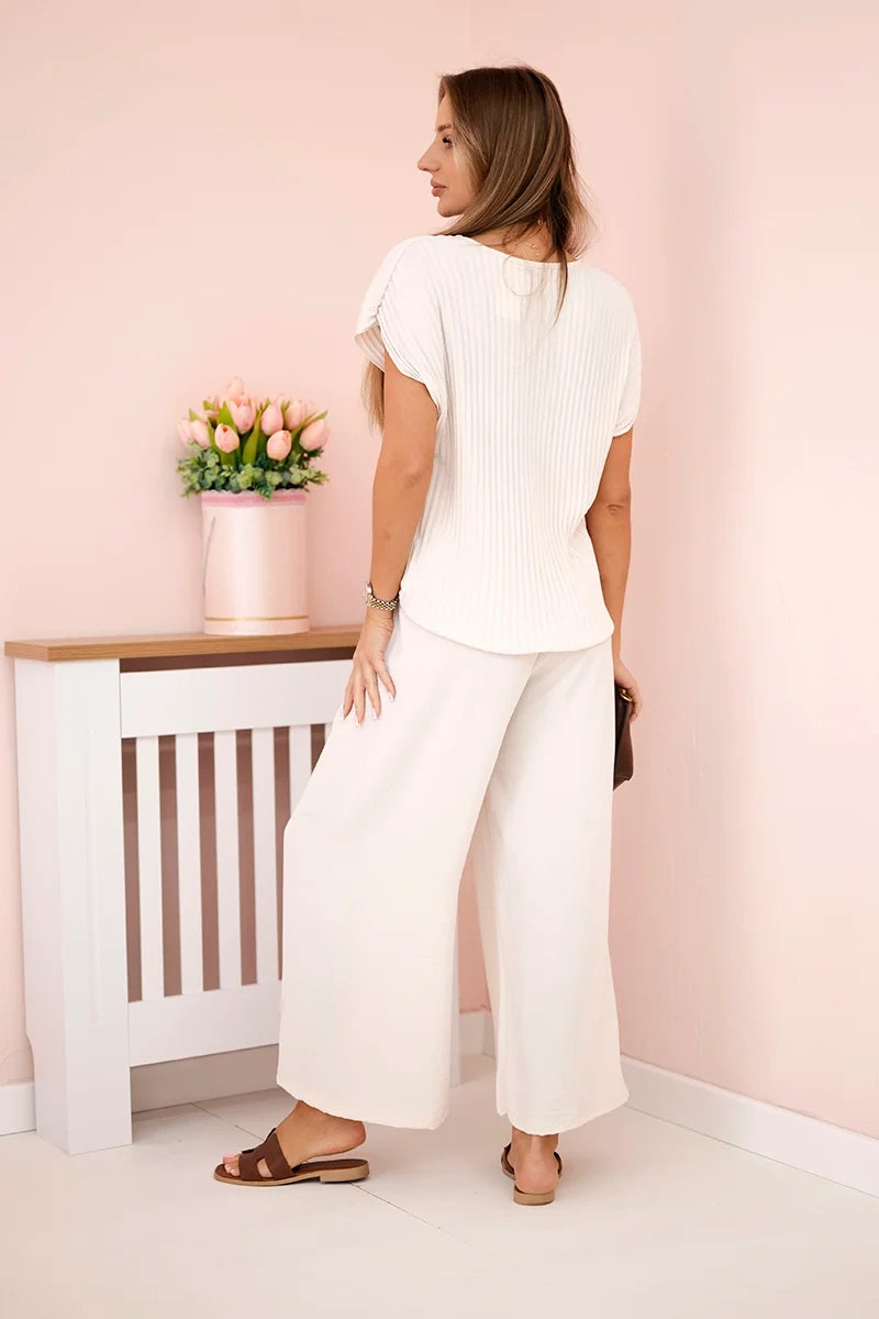 Плисирана блуза с панталон от вискоза ART5444