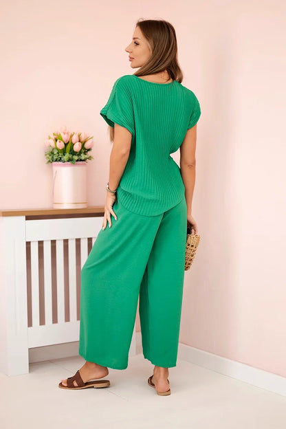 Плисирана блуза с панталон от вискоза ART5444