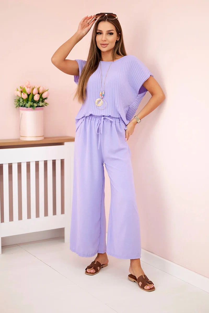 Плисирана блуза с панталон от вискоза ART5444