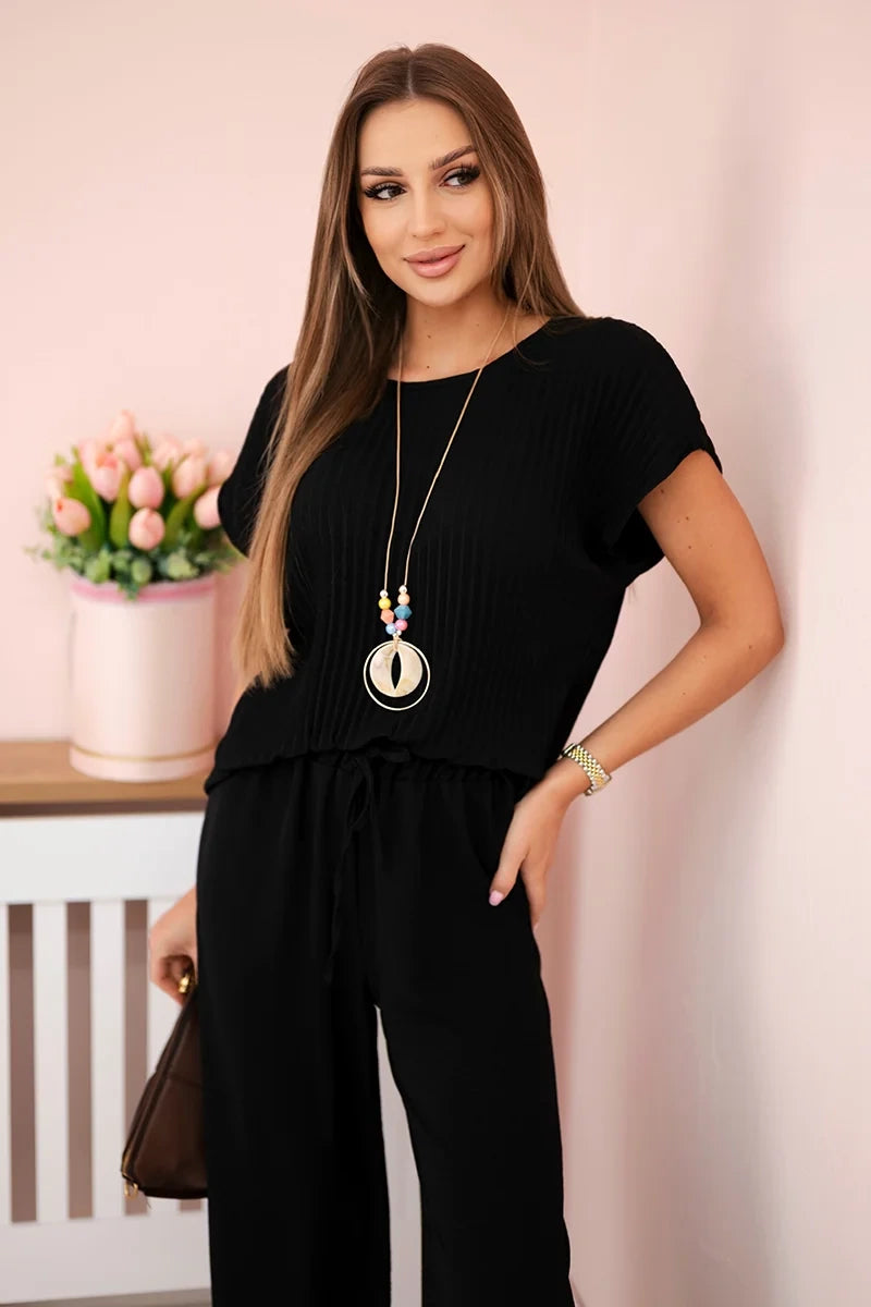 Плисирана блуза с панталон от вискоза ART5444