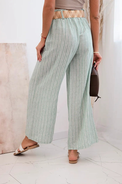 Дамски широки панталони от вискоза на райета ART9806-2