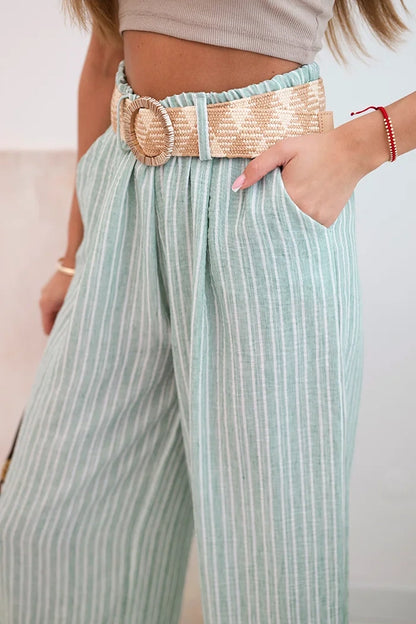 Дамски широки панталони от вискоза на райета ART9806-2