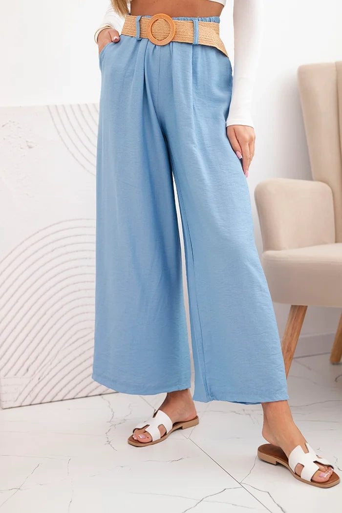 Дамски вискозен панталон с декоративен колан ART9806-3