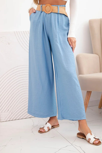 Дамски вискозен панталон с декоративен колан ART9806-3