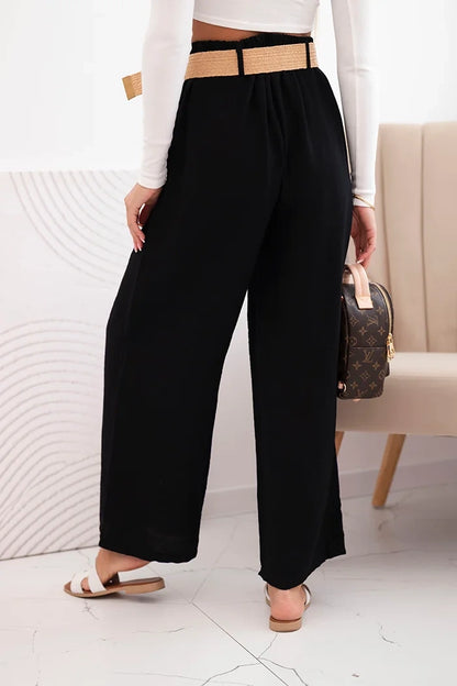 Дамски вискозен панталон с декоративен колан ART9806-3