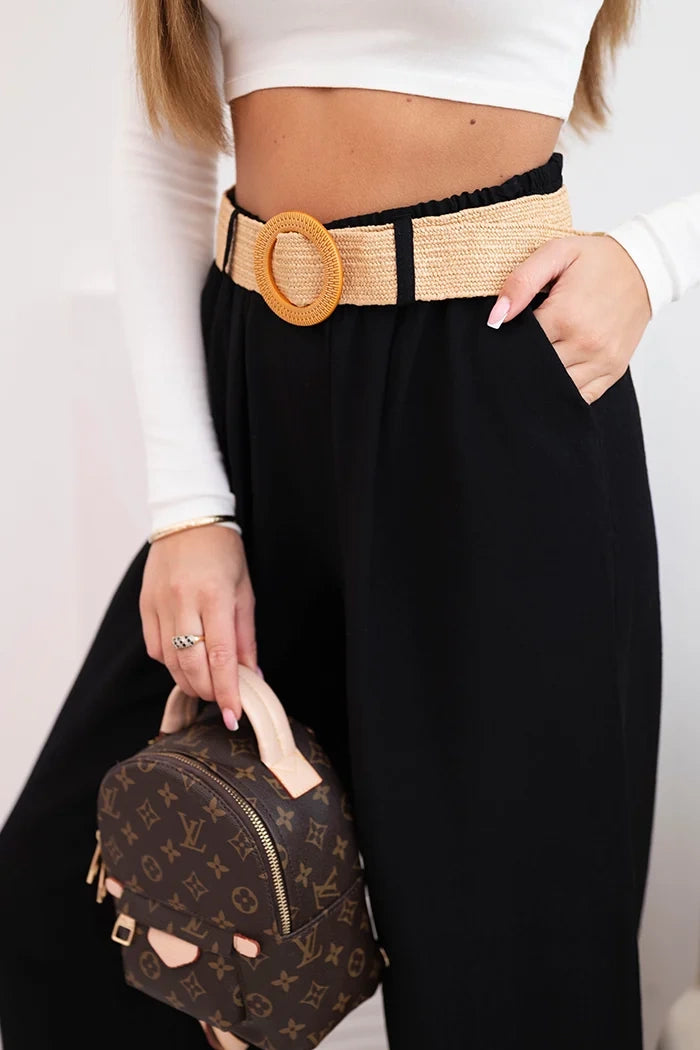 Дамски вискозен панталон с декоративен колан ART9806-3