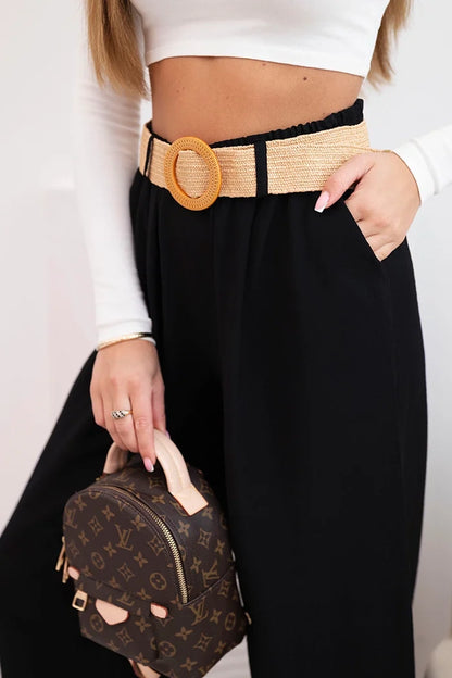 Дамски вискозен панталон с декоративен колан ART9806-3